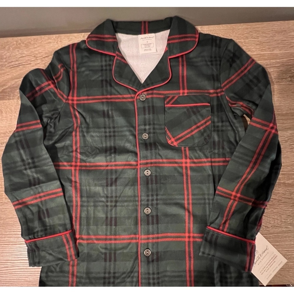 New! Hearth & Hand w/ Magnolia Kids Pajama Set Green Red Plaid - Kids Size 6 - Picture 5 of 8
